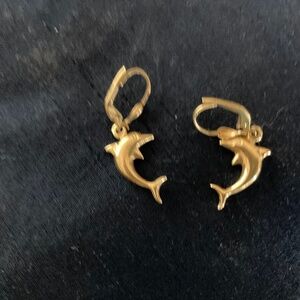 Gold Dolphin Earings